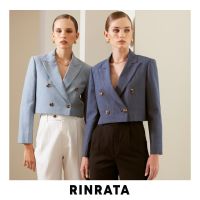 RINRATA - Avani Jacket เสื้อสูท ครอป สูทครอป ตัวสั้น แขนยาว มีปก ตกแต่งกระดุม 4 กระดุม เสื้อทำงาน เสื้อใส่เที่ยว เสื้อแฟชั่น