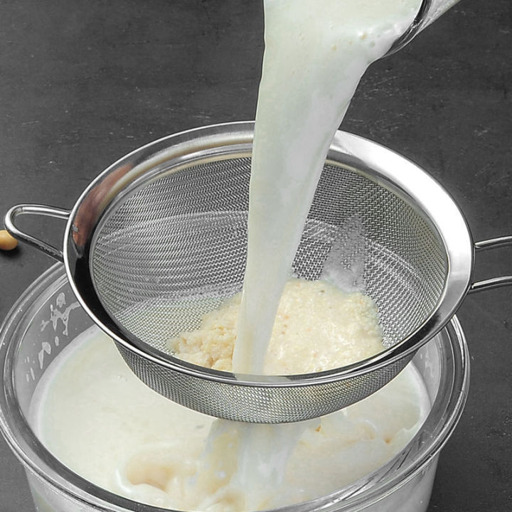 สแตนเลสกระชอนนมถั่วเหลืองกรองน้ำผลไม้งาตะแกรงบ้านครัวก๋วยเตี๋ยวตักช้อนซูเปอร์ดียาจีนแป้งตะแกรง