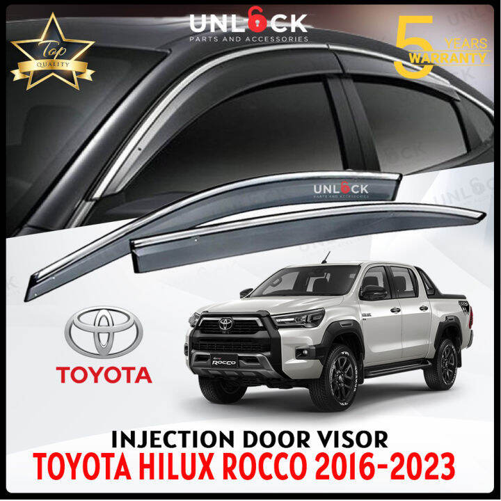 Toyota Hilux Rocco 2016 - 2023 Door Visor Chrome Line Injection Air ...