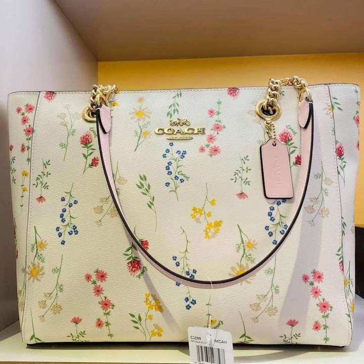 Coach marlie tote with spaced wildflower print Clearance