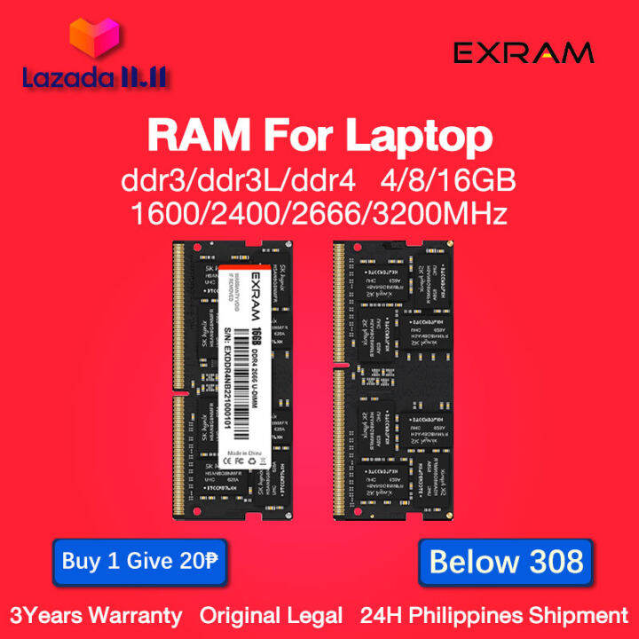 EXRAM Memory RAM DDR3 DDR3L DDR4 4GB 8GB 16GB 1333Mhz/1600Mhz/2133Mhz ...