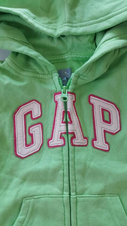 เสื้อกันหนาวซิปหน้า-มีฮูด-สีเขียวมะนาว-แบรนด์-babygap-size-2y