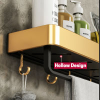 Luxury Bathroom Shelves Golden Punch-Free Shower Storage Organizer Rack With Towel Kitchen Rack Bathroom Accessories