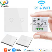 มินิ WIFI สมาร์ทสวิตช์ไฟ Tuya สมาร์ทชีวิต APP ผนังแผงสวิทช์สัมผัส433เมกะเฮิร์ตซ์ DIY โมดูลรีเลย์จับเวลาเสียง Home Alexa