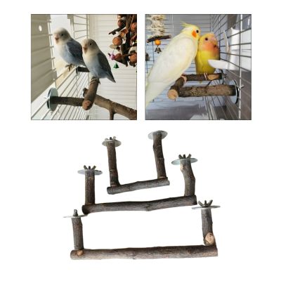 Vogel Stand Baars Natuurlijk Hout Staande Bar Boom Stok Niet-Giftige Papegaai Kauw Speelgoed Stal Scrub Station Kooi Accessoires