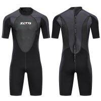 1ชุด3Mm ผู้ชายแขนสั้น Patchwork Wetsuit One-Piece Neoprene Zip ชุดเปียก Spearfishing ว่ายน้ำ Urban Beach ชุดว่ายน้ำ M-4XL