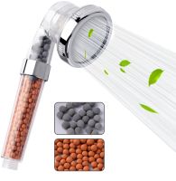 Powerful Shower with Beads Filter Pressure Boosting Spray 3 Modes Saving Bathing for