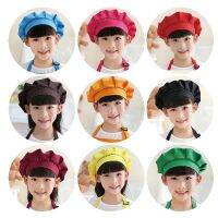 New Children Personalized Kitchen Hat Fashion Solid Color Elastic Band Cooking Cap Boys Girls Toddler Dance Christmas Chef Hats