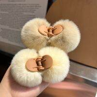 PlushBall สองด้านคลิปผมน่ารักกิ๊ฟหางม้าสูงใหม่