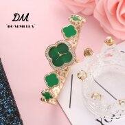 Đồng Hồ DUALMELLA Four-Leaf Vòng Tay Cỏ Ba Lá Mới Dây Đeo Thời Trang Thép