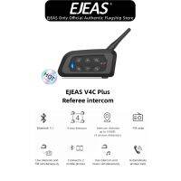 EJEAS V4C PLUS ผู้ตัดสินชุดหูฟังบลูทูธอินเตอร์คอม,บลูทูธ5.1, 4คนพูดคุยในเวลาจริงกันน้ำ1แพ็ค