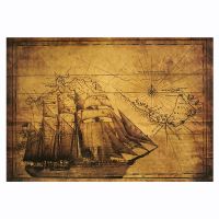 【F037】 The New Ancient Sailing Line Kraft Paper Poster Retro Bar Cafe Home Restaurant Decorative Painting