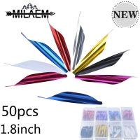 50Pcs 1.8นิ้วSpin VanesเกลียวลูกศรFeather FletchesเพลาลูกศรDIY Bow