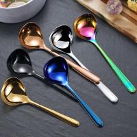 Stainless Steel Long Handle Dessert Tea Coffee Spoon Soup Ladle Tableware Tool Serving Utensils