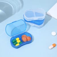 1PCS Pill Medicine Box Portable Drug Box Tablet Splitter Holder Storage Organizer Container Case Pillbox 2-Grids Mini Dispenser Medicine  First Aid St