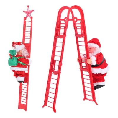 Electric Santa Climbing Ladder to Tree Christmas Tree Ornament Climbing Santa Electric Red Santa Claus for Holiday Party Home Door Wall Decoration popular