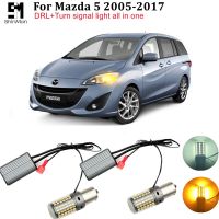 สำหรับ Mazda 5 CW CR 2004-2017 LED รถ DRL ตอนกลางวัน Lampu Jalan ไฟเลี้ยวสูงแบบ All In One PY21W