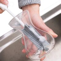 Long Handle Silicone Cup Brush Drink Wine Glass Bottle Glass Cleaning Clean Sponge Brush Cleaner Kitchen Cleaning Gadgets