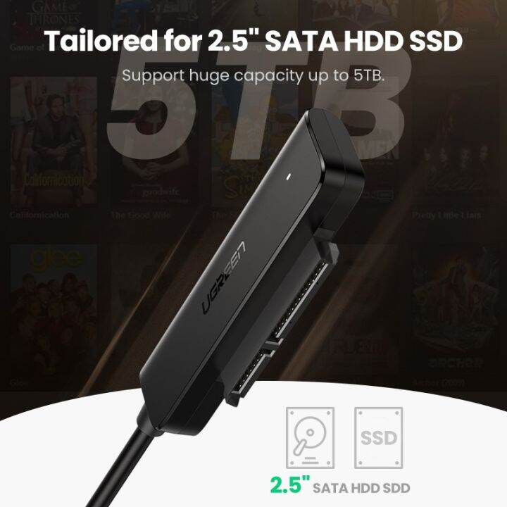 ugreen-sata-usb-อะแดปเตอร์แปลง-usb-3-0-usb-c-เป็น-sata-สําหรับ-hdd-ssd-2-5-นิ้ว-external-ฮาร์ดไดรฟ์-5-gbps