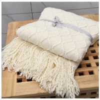 Inya Chunky Knit Blanket Beige Soft Tassel Plaid Weight Blanket For Bed Home Decorative Sofa Throws Industrial Style Tapestry Furniture Protectors Rep