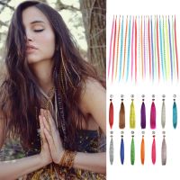 【YF】 Fake Feathers for Hair Extension Colored Strands of Synthetic Temperature False Accessories