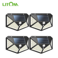 LITOM 100 LED Solar Light 4 Inligent PIR Modes Motion Sensor Waterproof IP65 Wall Light Solar Powered Sunlight Garden Lamp