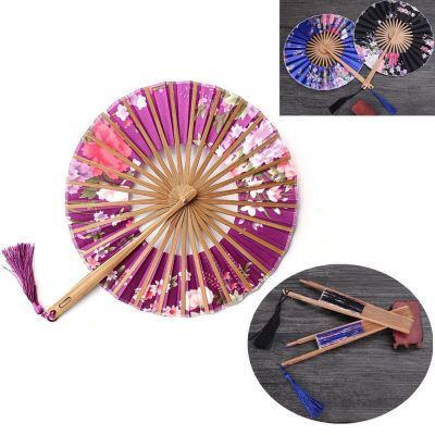 Summer Party Essentials Traditional Chinese Handicrafts Folding Hand Fans For Weddings Chinese Bamboo Fans Round Circle Hand Fans