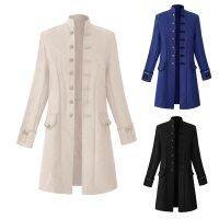 [May hot] European and medieval coat jacquard jacket mid-length performance costume retro stand-up collar cos