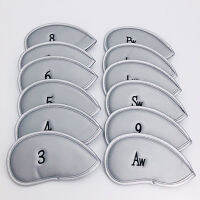 12Set Of Embroidery Style Dustproof Golf Iron Cap Cover Pu Leather Cue Protection Cover Supplies Suitable For All Clubs