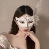 original Halloween Masquerade party mask half face sexy lace feather mask mask pose props headdress