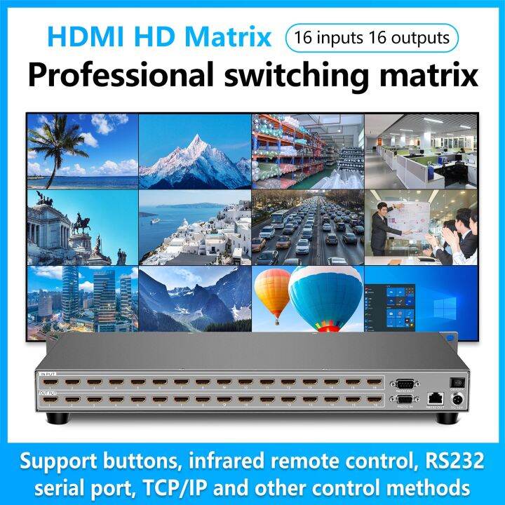 HDMI Matrix Switcher 1080p 16x16 Video Switcher 16 Input 16 Out Switch ...