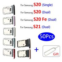 50Pcs，Original Replacement SIM Card Tray Chip Drawer Slot Holder Adapter Essories Repair For Suitable For Samsung Galalxy S20 S21 S20 Fe