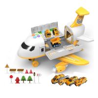 Music Light Simulation Inertia Childrens Airplane Toy with Mini Truck