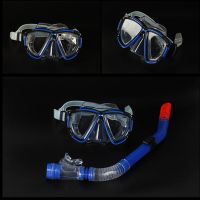 1 Set 4Colors Swimming Goggles Underwater Fog Half Face Nose Clip Glasses Diving Bikini Mask Tempered Glass Lens Snorkel Goggles