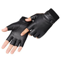 Men Women Winter Sport Fitness Warm Cycling Army Military Tactical Half Finger PU Leather Touch Screen Driving Mitten C52023