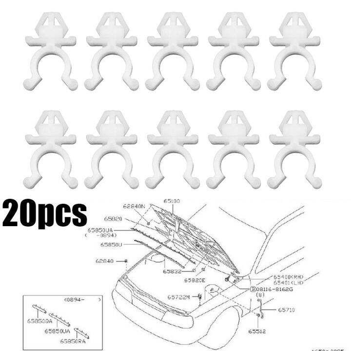 20 X Hood Rod Holder Rod Clip For Nissan Pathfinder Navara