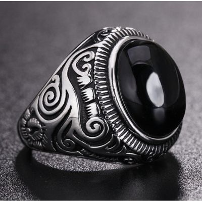 SEUSUK Fashion Men Personality Turquoise Luxurious Vintage Anniversary Ring Jewelry