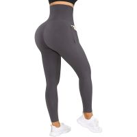 New High Waist Elastic Breast Closure Waist Lifting Hip Pocket Fitness Fitness Casual Leggings Yoga Pants Capris