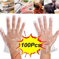 【hot sale】♗⊕ D13 100 Pcs/ Pack Eco-friendly Disposable PE Gloves/ Kitchen Food Grade Transparent Plastic Gloves for Restaurant Hotel