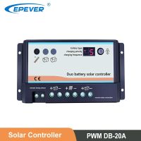 เครื่องควบคุมการชาร์จพลังงานแสงอาทิตย์แบตเตอรี่ Epever PWM 20A 12V 24V ระบบตัวควบคุมแสงอาทิตย์อัตโนมัติสองระบบเหมาะสำหรับ DB-20A ระบบ RV