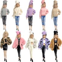 NK Official Fashion Fur Coat Skirt Barbies Clothes Plush Vest Sequin Wrap Skirt Doll Clothes Outfit Dress Doll Accessories JJ