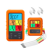 NANWEI W-ireless Meat with 4 Probes 328Ft Long Range Colorful LCD Backlight Display Countdown Timer Temperature Alarm Digital Remote BBQ for Barbeque Grill Oven Kitchen