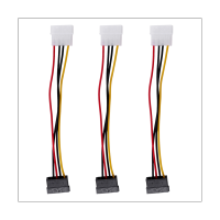 3X SATA Power Female to Molex Male Adapter Converter Cable, 6-Inch