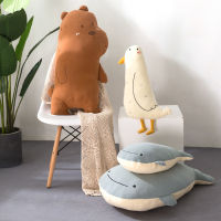 50CM80CM Sofa Soft Stuffed Animal Plush Toys Bear Fox Whale And Seabird Doll Pillow Large Bolster Home Decoration Gift for Kids