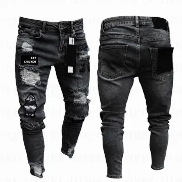 Slim Fit / Bandit - Black Ripped Jeans