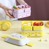 Kawaii Lunch Box For Girls School Kids Plastic Picnic Bento Box Microwave Food Box With Compartments Storage Containers LunchboxTH