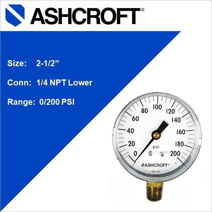 Ashcroft 25W1005 H 02L 200 21/2inch Pressure Gauge Lazada PH