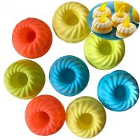 5pcs Chimney Shaped Savarin Cake Silicone Mold 7cm Bundt Baking Pan Chiffon Cake Mould（Random Color） Bread  Cake Cookie Accessories