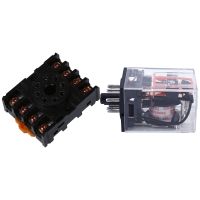 1 Pcs 8 Round Pin 8-Pin PF083A Relay Base Socket &amp; 1 Pcs AC 220V/230V Coil Voltage PCB Power Relay