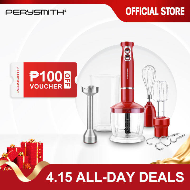 PerySmith Hand Blender PS850 5 in 1 Multifunction Blender Food